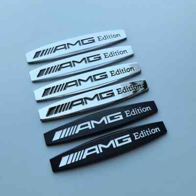 2pcs 3D AMG Edition Metal Car Emblem Fender Side Doors Blade Badge Sticker