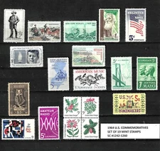 1964 U.S. Commemorative Mint Stamps Set SC #1242–1260 – Complete 19‑Stamp Year