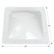 Icon 01817 RV Trailer Camper Square Outer Skylight White 18"W x 18"L
