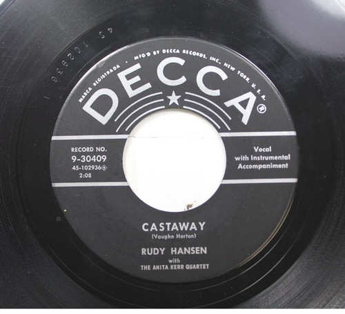 Country 45 Rudy Hansen - Puttin' On The Style / Castaway On Decca Records Inc. - Picture 2 of 2