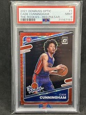 2021-22 Donruss Optic Cade Cunningham Red Pulsar The Rookies RC PSA 9