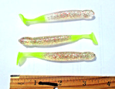 25ct HOT GOLDFISH CHARTREUSE 3.5" Paddle Tail Swimbaits Bass SLIDER GRUBS Baits