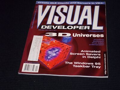 1996 APRIL VISUAL DEVELOPER MAGAZINE - 3D UNIVERSES COVER - H 2484