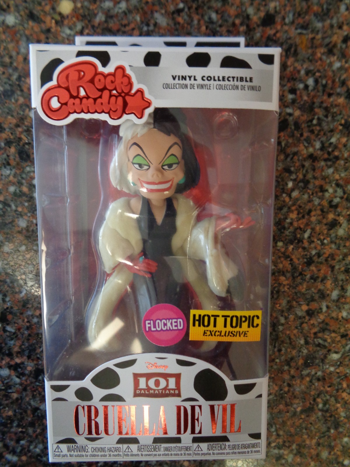 En Oferta Vinilo Funko 101 Dálmatas Rock Candy Cruella De Vil Flocado Exclusivo De Disney