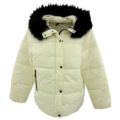 GERRY WEBER Damen Winterjacke Parka Steppjacke Kapuze cremeweiß 26182