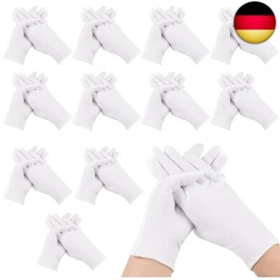 NEWOFVIEW 12 Paar Weiße Baumwollhandschuhe, Feuchtigkeitsspendende Handschuhe,