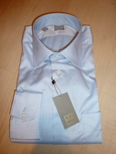 NEW $265 IKE BEHAR Mens Dress SHIRT 16 34 35 Blue Made in USA Cotton BC GOLD TkF
