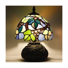 Small Tiffany Table Lamp Stained Glass Mushroom Desk Lamp 8X8X11 Inch Antique...
