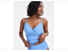 Anne Cole Women's Ruched Underwire Tankini Top Size 38C Purple 6563