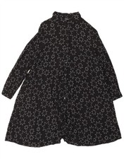 ZARA Womens Oversized Abstract Pattern Shirt Dress UK 6 XS Black AH23