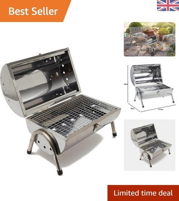 Kompakter Ölfass-Barbecue-Grill - Edelstahl, perfekt für Feste im Freien