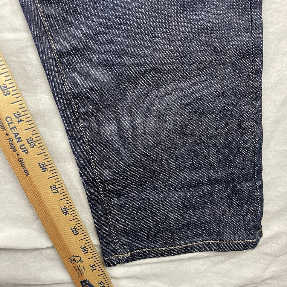 Jeans Uniqlo Ribete Para Hombre 38x32 Ajustados Rectos Denim Kaihara Japonés Elastizado Foto 3 de 4