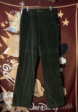 Vintage Womens Ralph Ralph Lauren Suede/velour Dark Green Straight Leg Pants 10