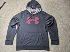 Under Armour Storm 1 Pullover Hoodie Size Large Loose Fit Black/Pink Unisex