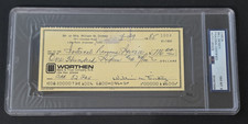 WILLIAM BILL DICKEY Signed Personal Check-HALL OF FAME-NEW YORK YANKEES-PSA
