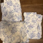 LoveShackFancy Garden Damask Organic Sheet Set Twin/Twin XL, Blue