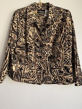 VTG Sag Harbor Sz: L Blazer Retro Pattern Button Front Jacket Preppy Career