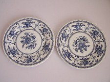 Pair of  Vintage Johnson Brothers Indies 6.75 Inch Side Plates Flowers & Birds