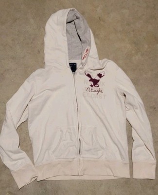 Vintage American Eagle Y2K Zip Up Hoodie Sweatshirt Women Size L Let Love Shine