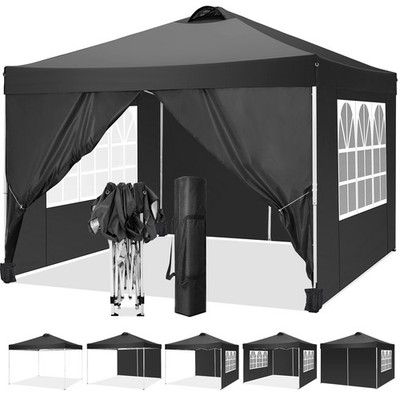 Pavillon 3x3 Wasserdicht Stabil Winterfest, Faltbar Partyzelt mit 4 Seitenwände#