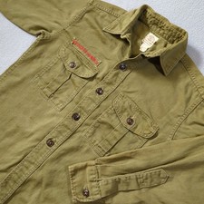 Vintage Boy Scouts of America Youth Shirt Olive Green Sanforized Patch 188