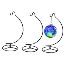 3 Pack 11 Inch Black Ornament Display Stand, Glass Ball Hanger 11in 3p black