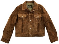 SEARS US Vintage Wildleder Jeans Lederjacke Braun 50 M-L