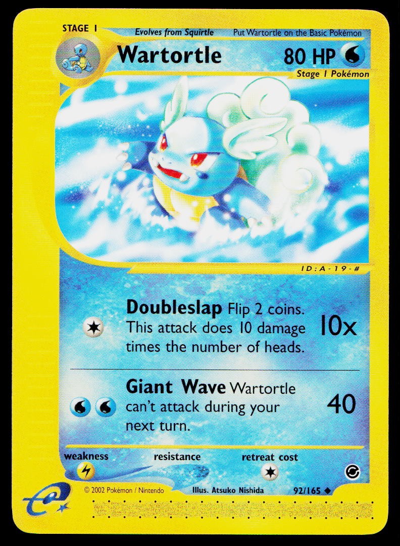 Wartortle 92/165 Uncommon Expedition Base Set Pokemon Near Mint