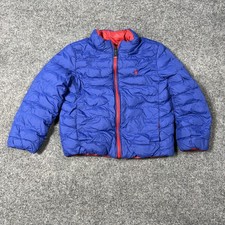 Polo Ralph Lauren Jacket Kids 5 Blue Red Reversible Puffer Quilted Winter