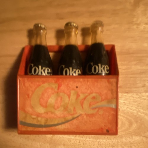 Coca-Cola Magnet Miniature Coke Bottles Red Crate Soda Theme Advertising
