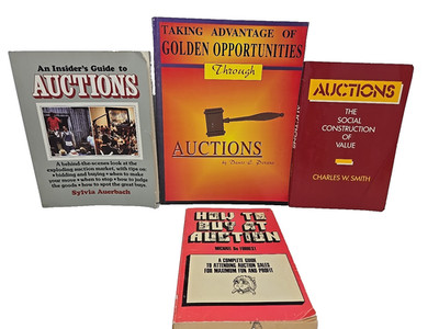 4 book lot AUCTIONS Buying and Selling Strategies Bidding Tactics Reselling +