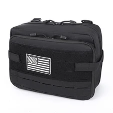 Large Tactical Pouch EDC Organizer MOLLE Medical Pocket U.S.A Patch Gear