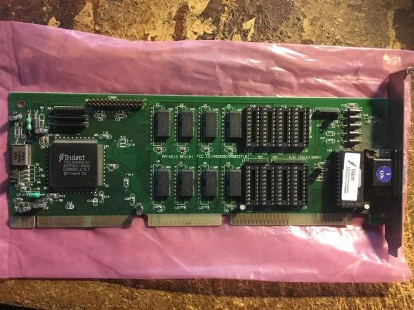 Trident vlb 1mb video card , fcc id:hng920cxrbbs2tla1, 55v51300a1,tgui9440agi - Image 2 of 3