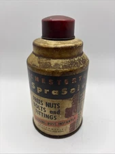 Vintage Chesterton Sprasolvo Penetrating Oil Steel Tin Litho Can 12 Oz Empty
