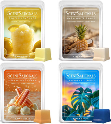 Wax Melts Staycation 4-Pack   Long Lasting Wax Cubes with Strong