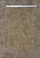 Beaded Half-Door/Window Curtain 32  x36  Yellow Acrylic Strands on Aluminum Bar