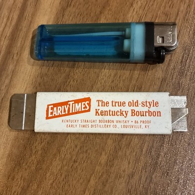 Early Times Kentucky Bourbon Advertisement Piece Box Cutter - Vintage Metal