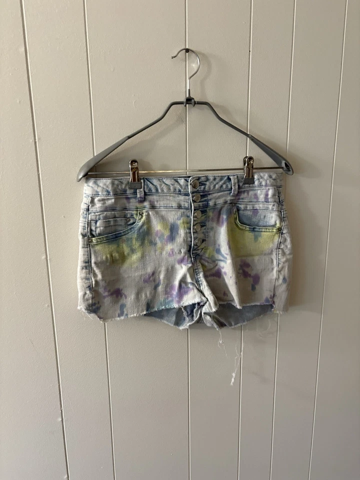 Pantalones Cortos de Playa BLUE SPICE By Macys Junior Tie Dye Talla 13 K4 Foto 3 de 4