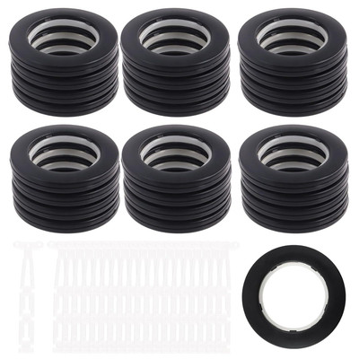 20 Stück Schwarz Kunststoff Vorhang Ösen, Innendurchmesser 40 mm-1,7 Zoll Schalldämpfer Niedrig