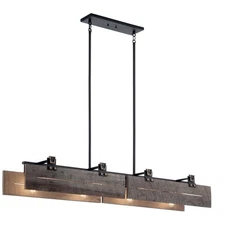 Kichler Ridgewood Eight Light Linear Chandelier 44181BKT-rustic design...