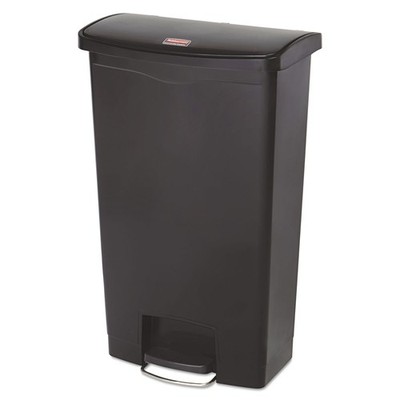 Rubbermaid Slim Jim Resin Step-On Container Front Step 18 gal Black 1883613