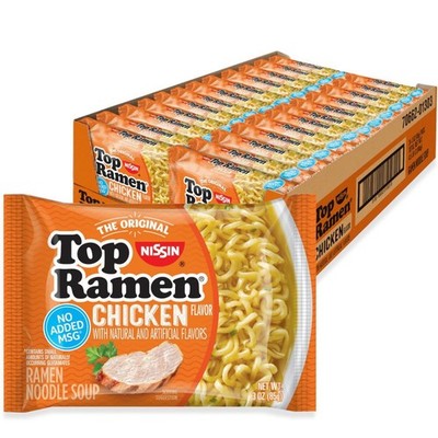 Nissin Top Ramen Noodle Soup, Chicken, 3 Ounce (Pack of 3 24)