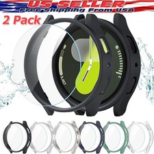 2X Samsung Galaxy Watch 4 5 6 7 40/44 Tempered Glass Protector Screen Case Cover