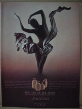 1985 Macy's Store Shiseido Body Care Ballerina Statue Vintage Print Ad 149
