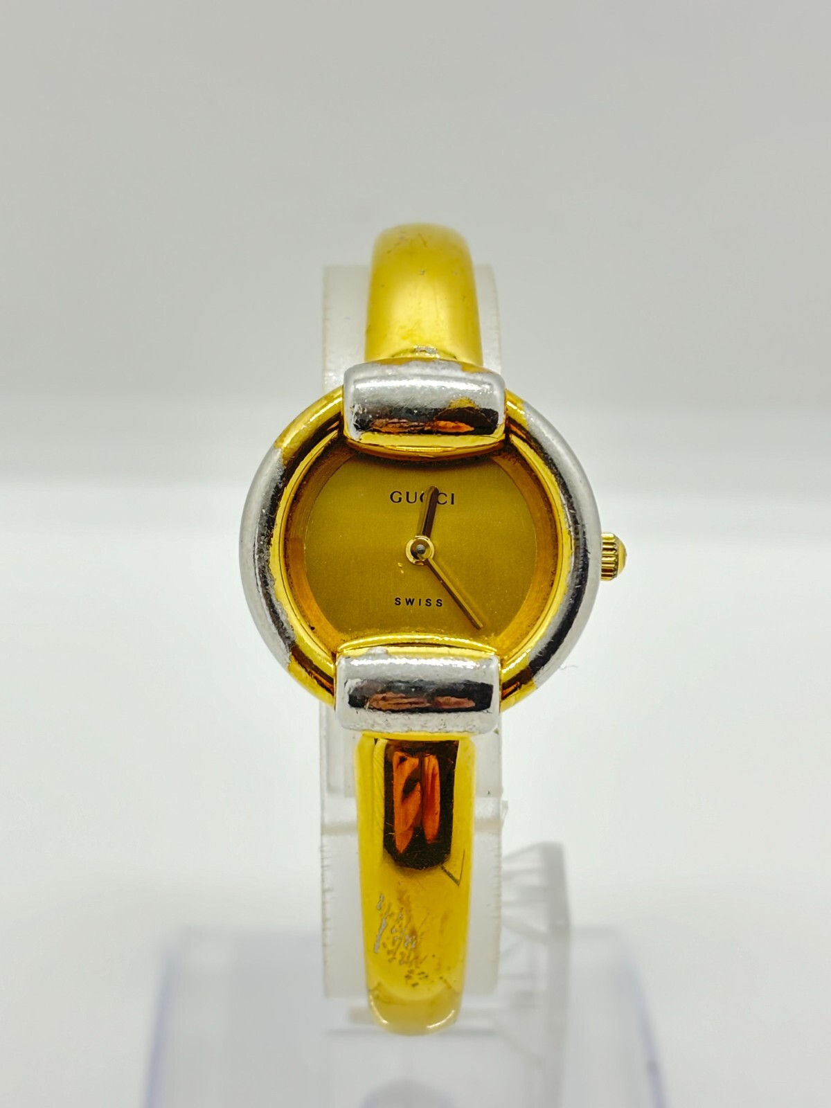 Gucci 1400L Watch Quartz Women's Gold Dial Swiss Made Used Working F/S Japan