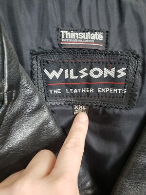 WILSONS LEATHER HEAVY WEIGHT MOTORCYCLE BLACK JACKET BIKER MEN