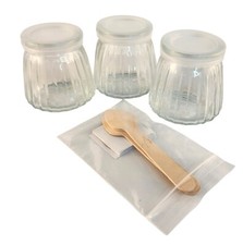 Set Of 3 Clear Glass Jars With Lids Accessories For Crafting Or Storage