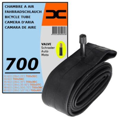 CHAMBRE A AIR VELO 700x32C 40C (32/40-622) VALVE SCHRADER 35MM VTC ROUTE  VILLE