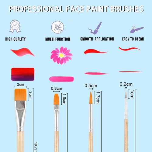 Bowitzki 6*10G Split Cakes 6*10G Single Cakes Peinture Visage Non Toxique à Base d'Eau - Photo 10/12