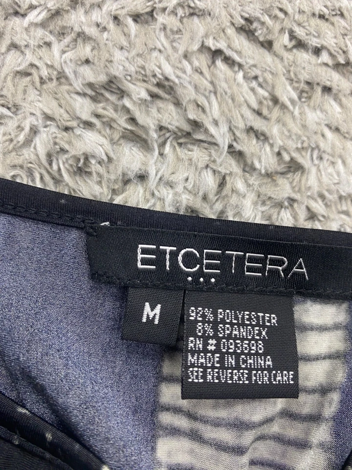 Etcetera Top Women Medium Black Patchwork Artsy Batwing Whimsigoth Fairy Blouse - Image 3 of 4